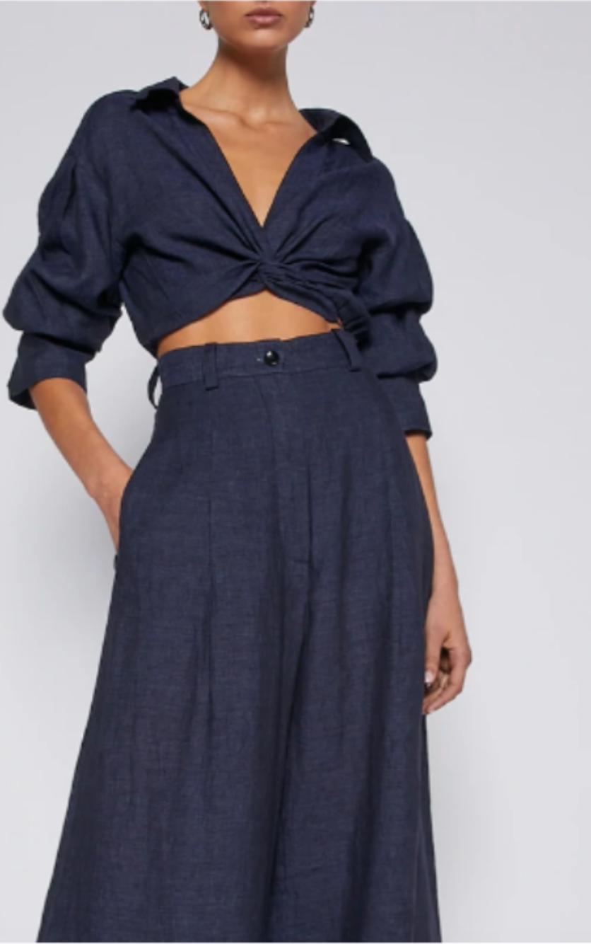 Italian linen navy set