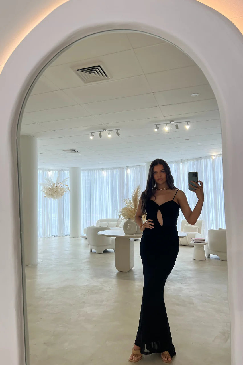 Marl Maxi Dress Black