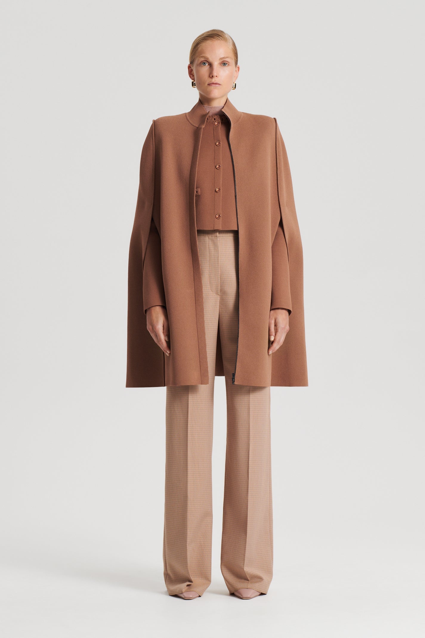 Crepe Knit Cape Spice