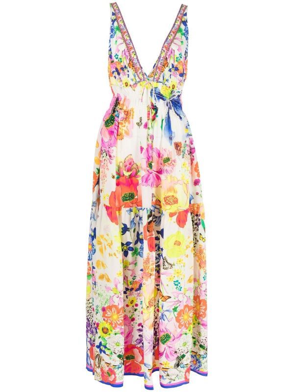 Fairy Gang Silk Shirred Waist Dress Long