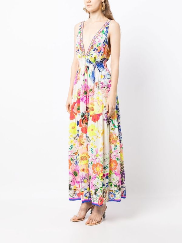 Fairy Gang Silk Shirred Waist Dress Long