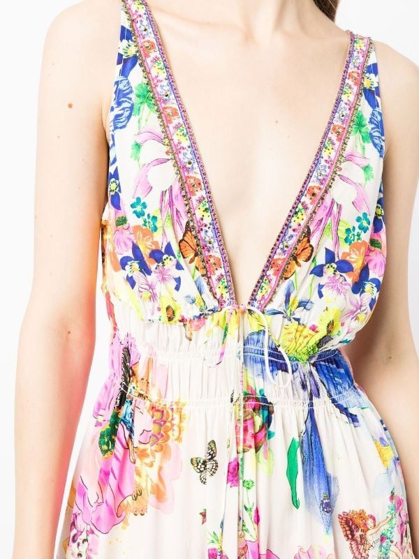 Fairy Gang Silk Shirred Waist Dress Long