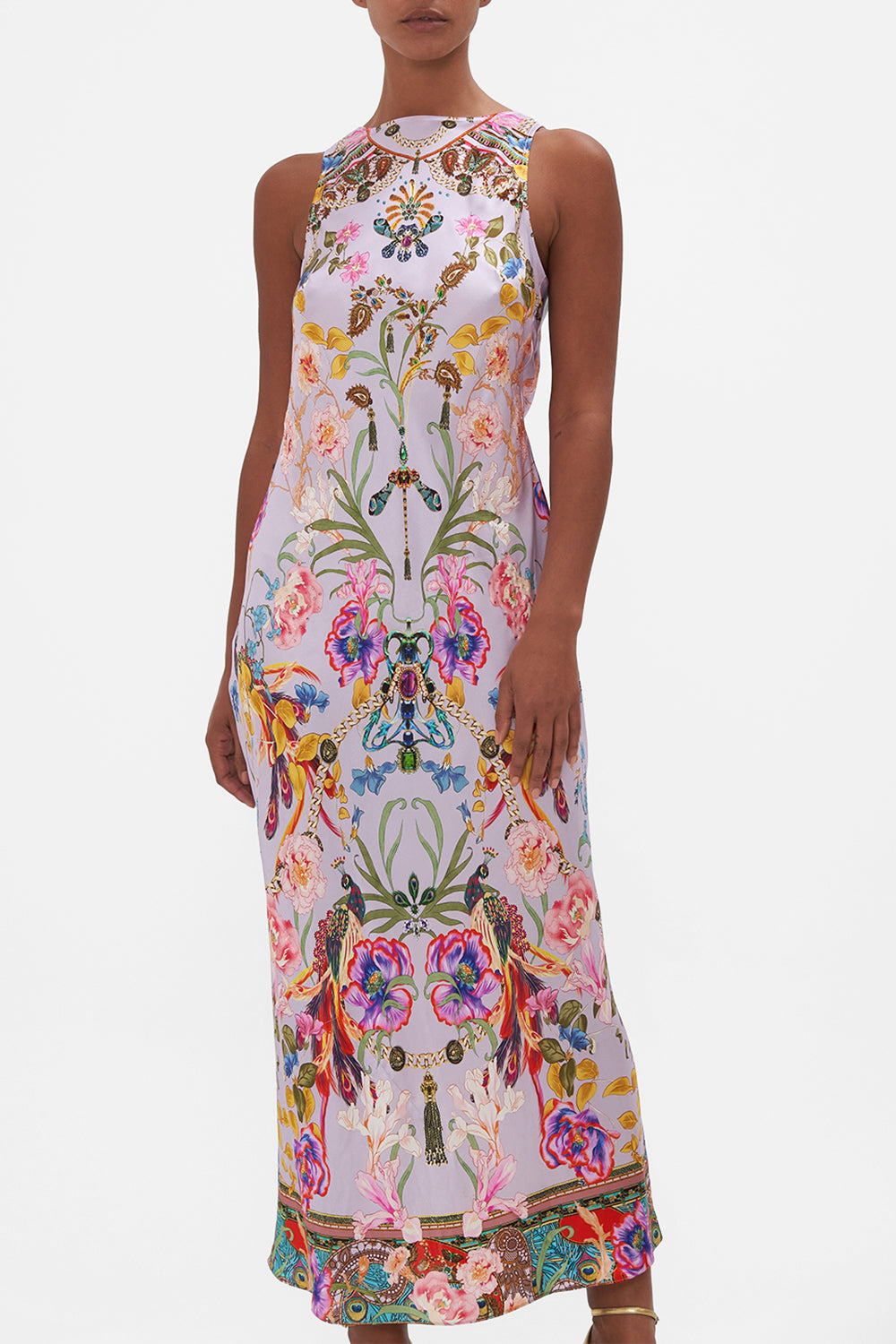 Natures Kaleidoscope Bias Slip With Draped Back