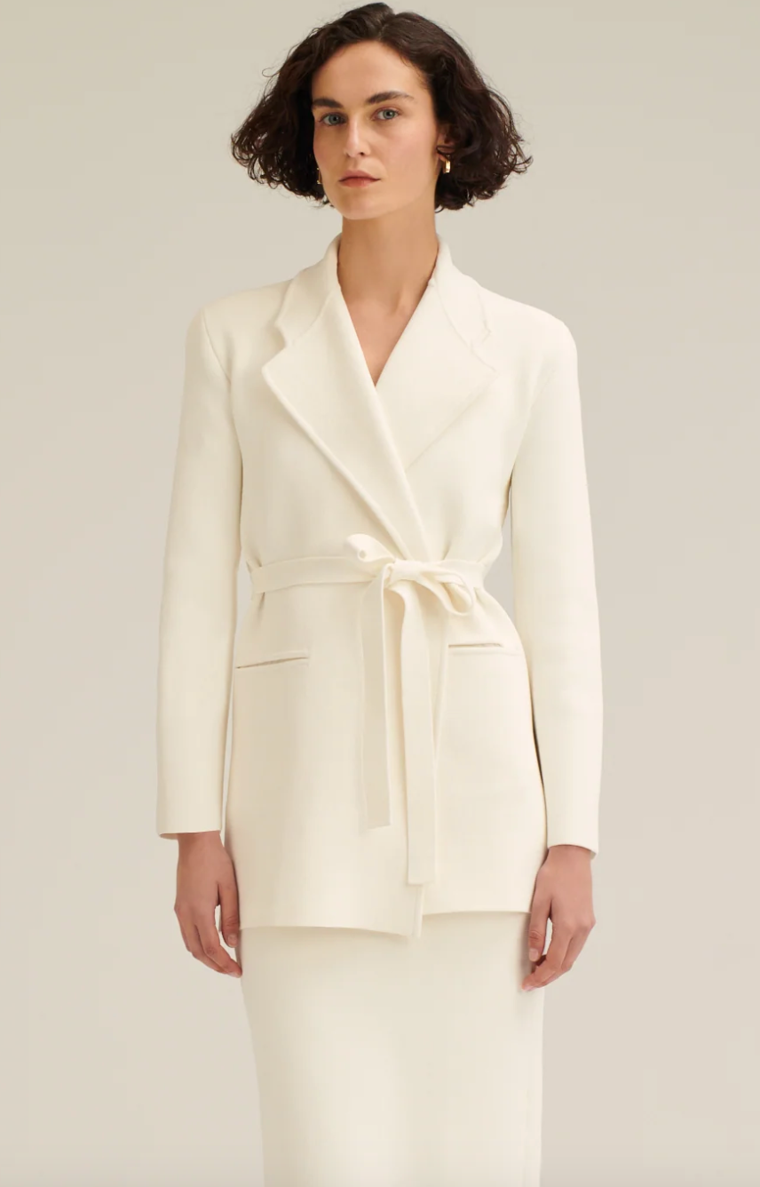 Crepe Knit Loose Tailored Jacket