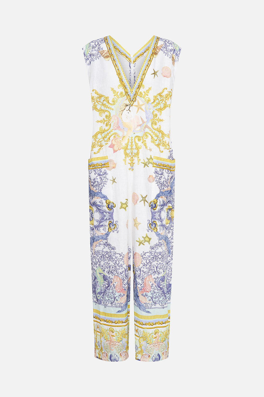V Neck Jumpsuit Star of the sea