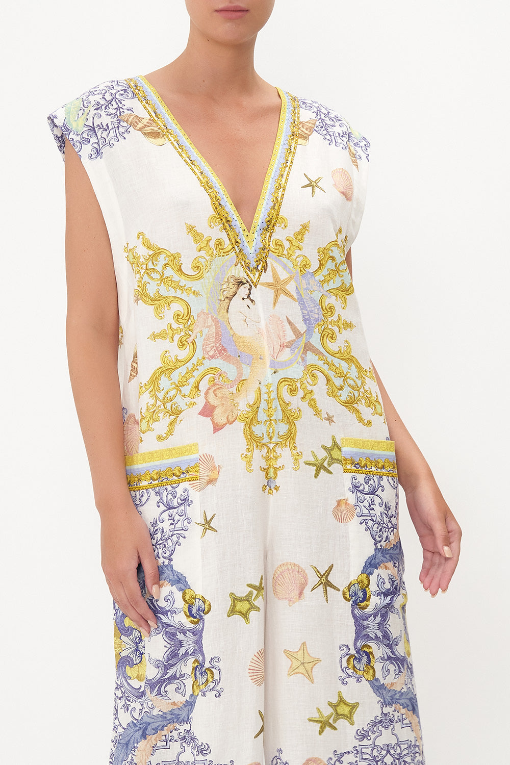 V Neck Jumpsuit Star of the sea