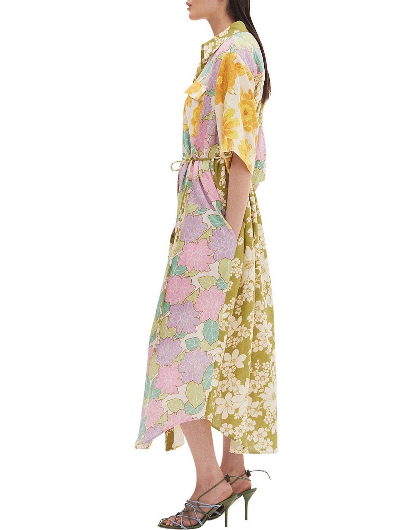 Elora Patchwork Shirt Dress