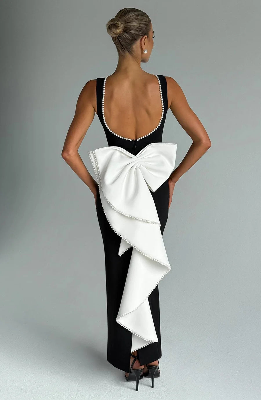 Lana Midaxi Dress Black & White