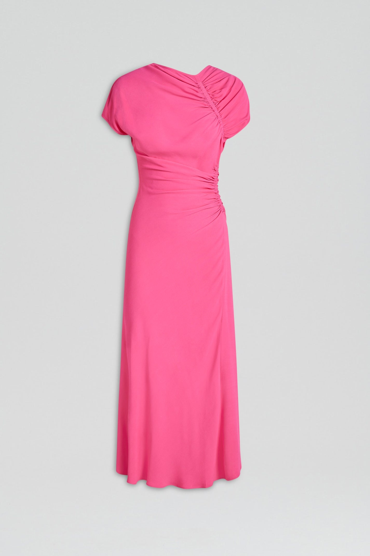 Gathered drape dress pink