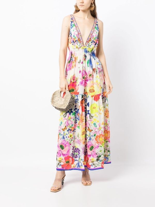 Fairy Gang Silk Shirred Waist Dress Long