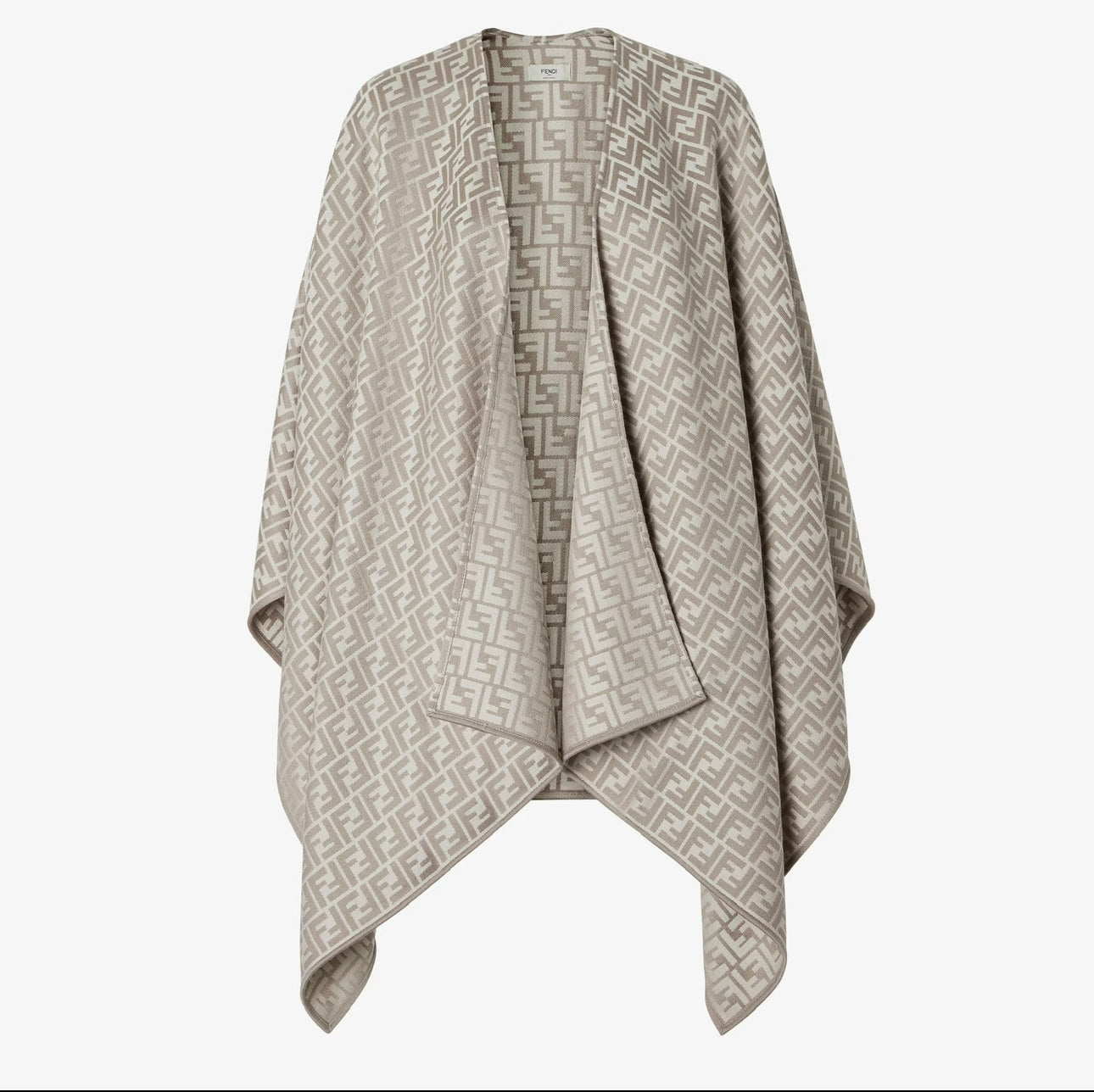 Poncho Grey Wool and Silk