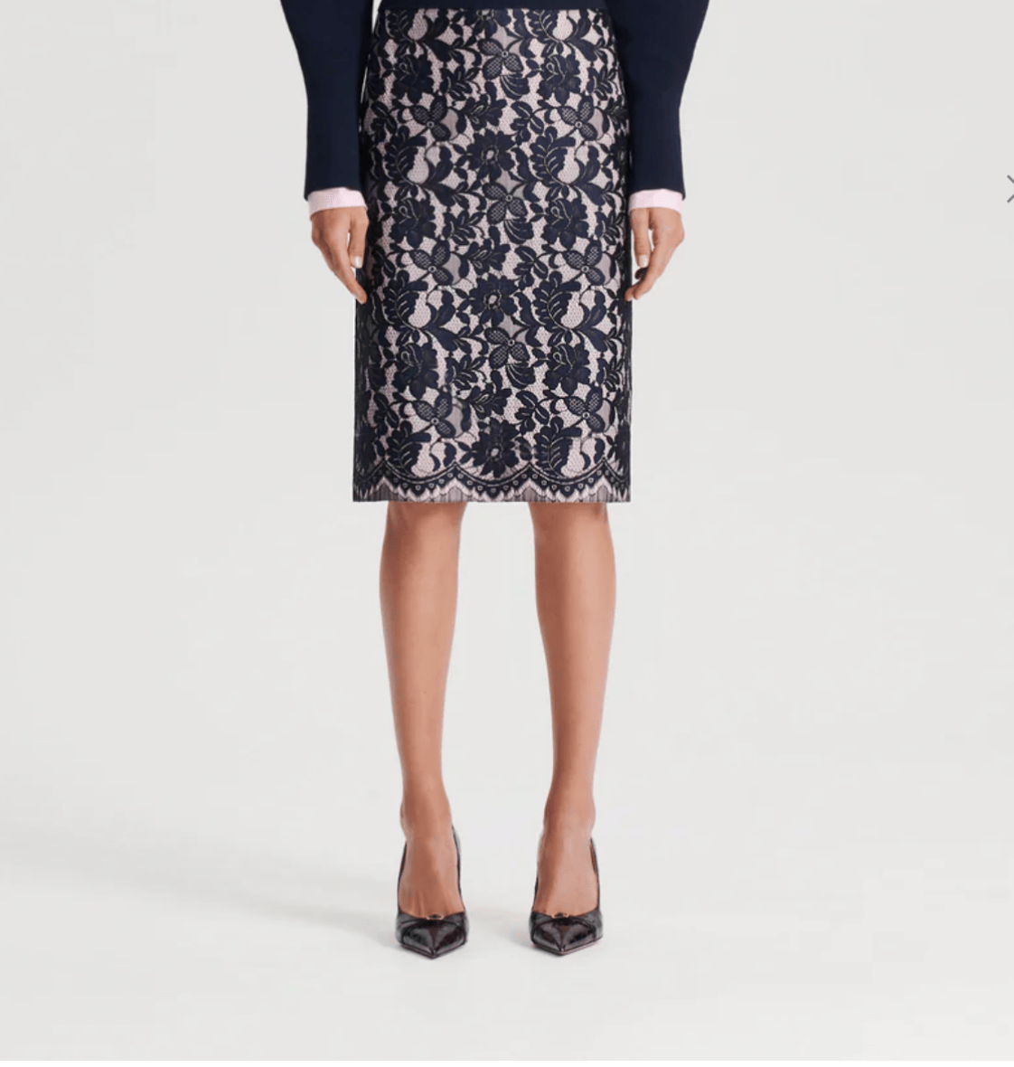 Navy Pink French Lace Set