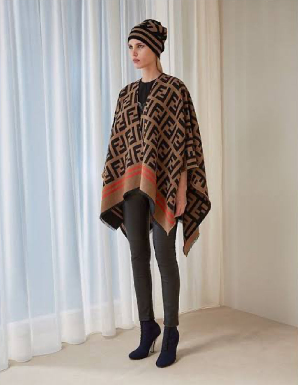 FF Poncho Multi Colour Wool and Silk