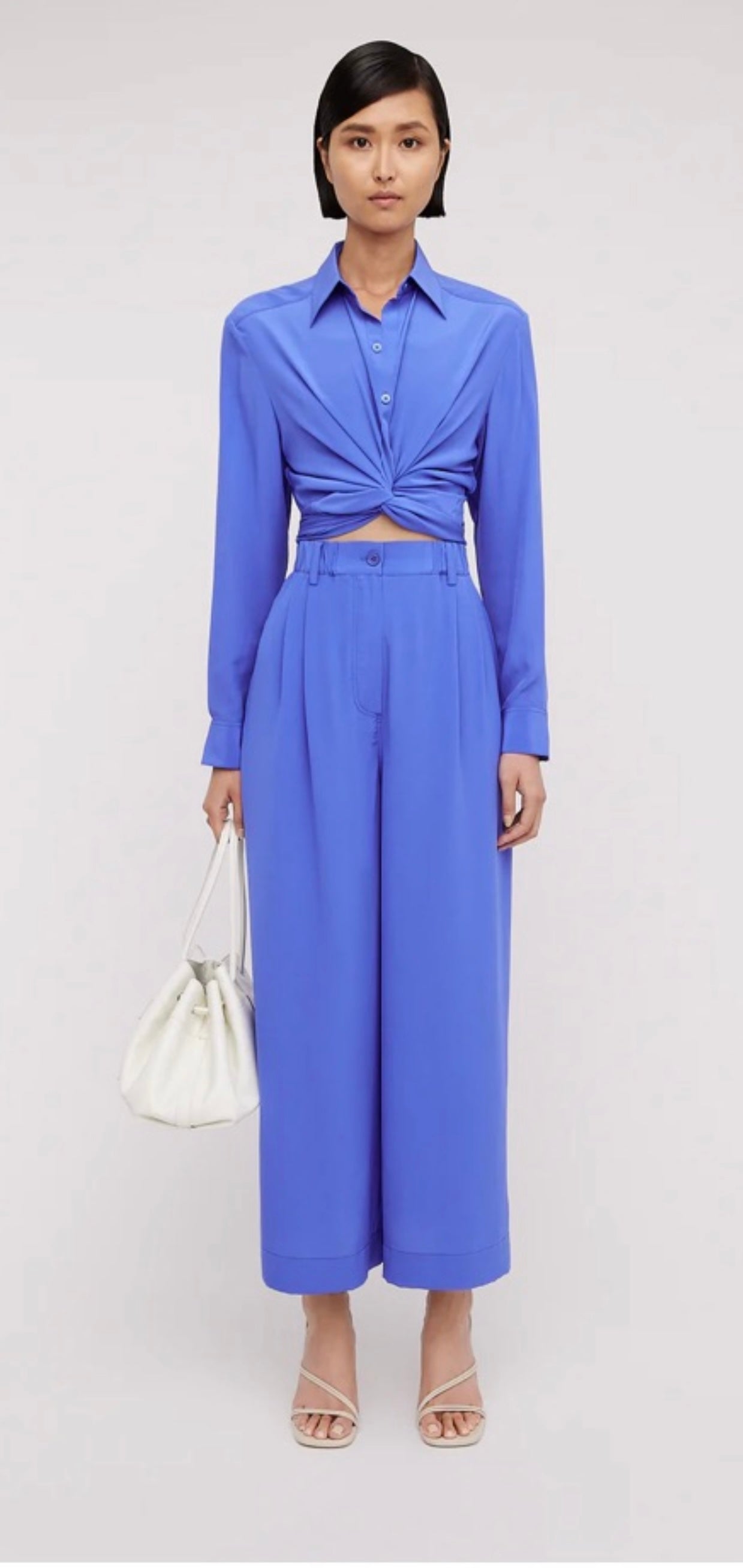 Silk Tie Pant And Shirt Purple