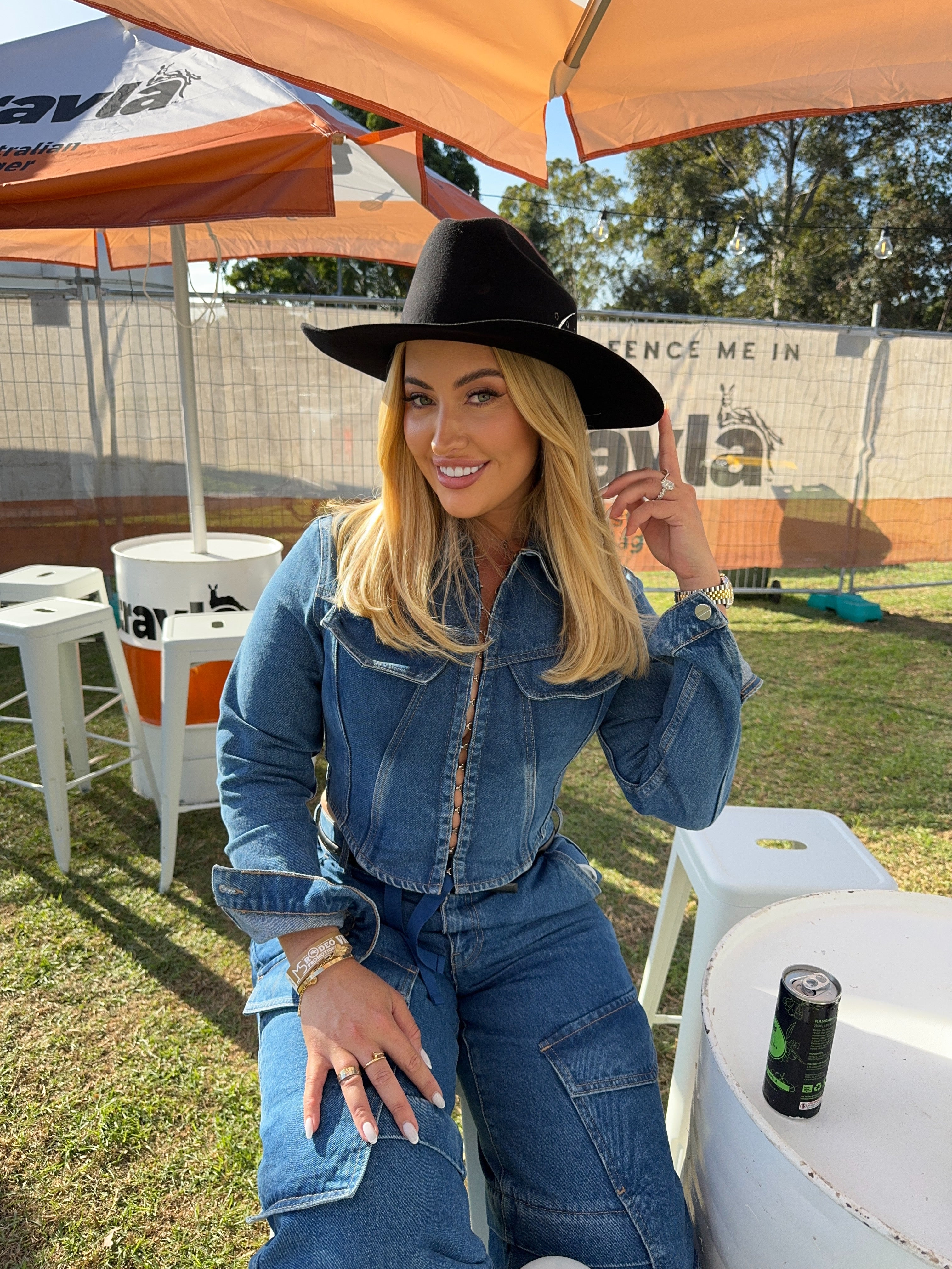 Denim Corset Top And Pant Set