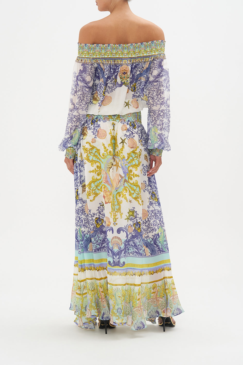 Star Of The Sea Off Shoulder Shirred Dress