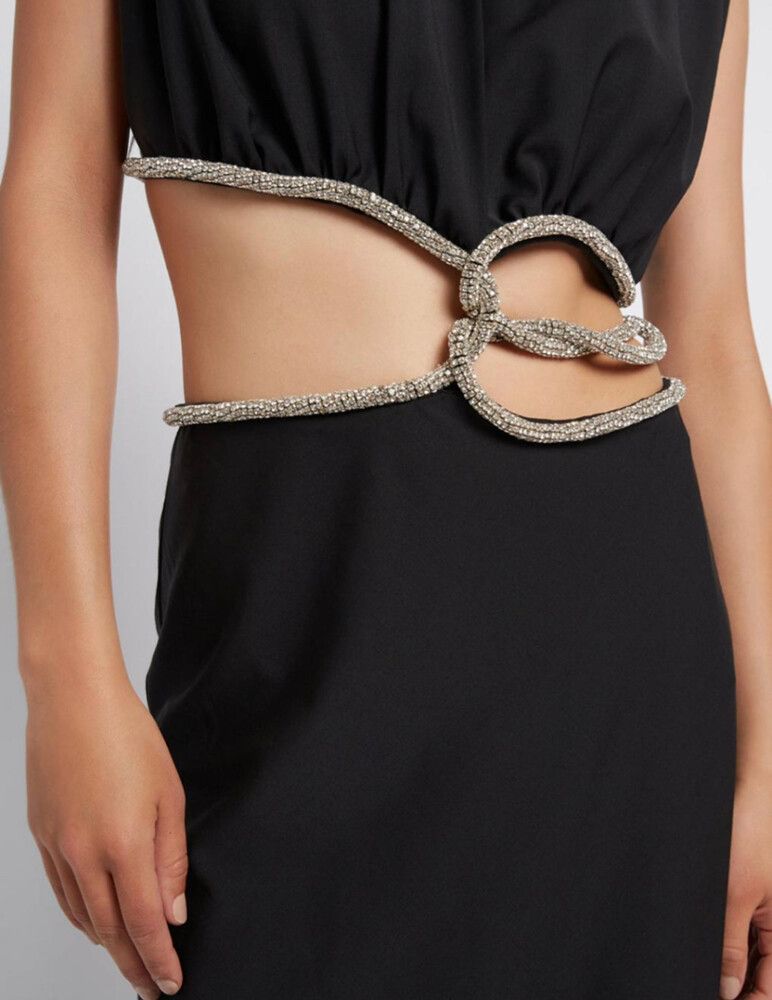 Crystal Interweave Dress Black