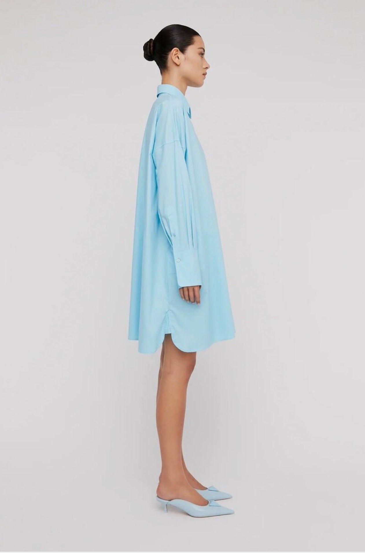 Parachute Pocket Shirt Dress Light Blue