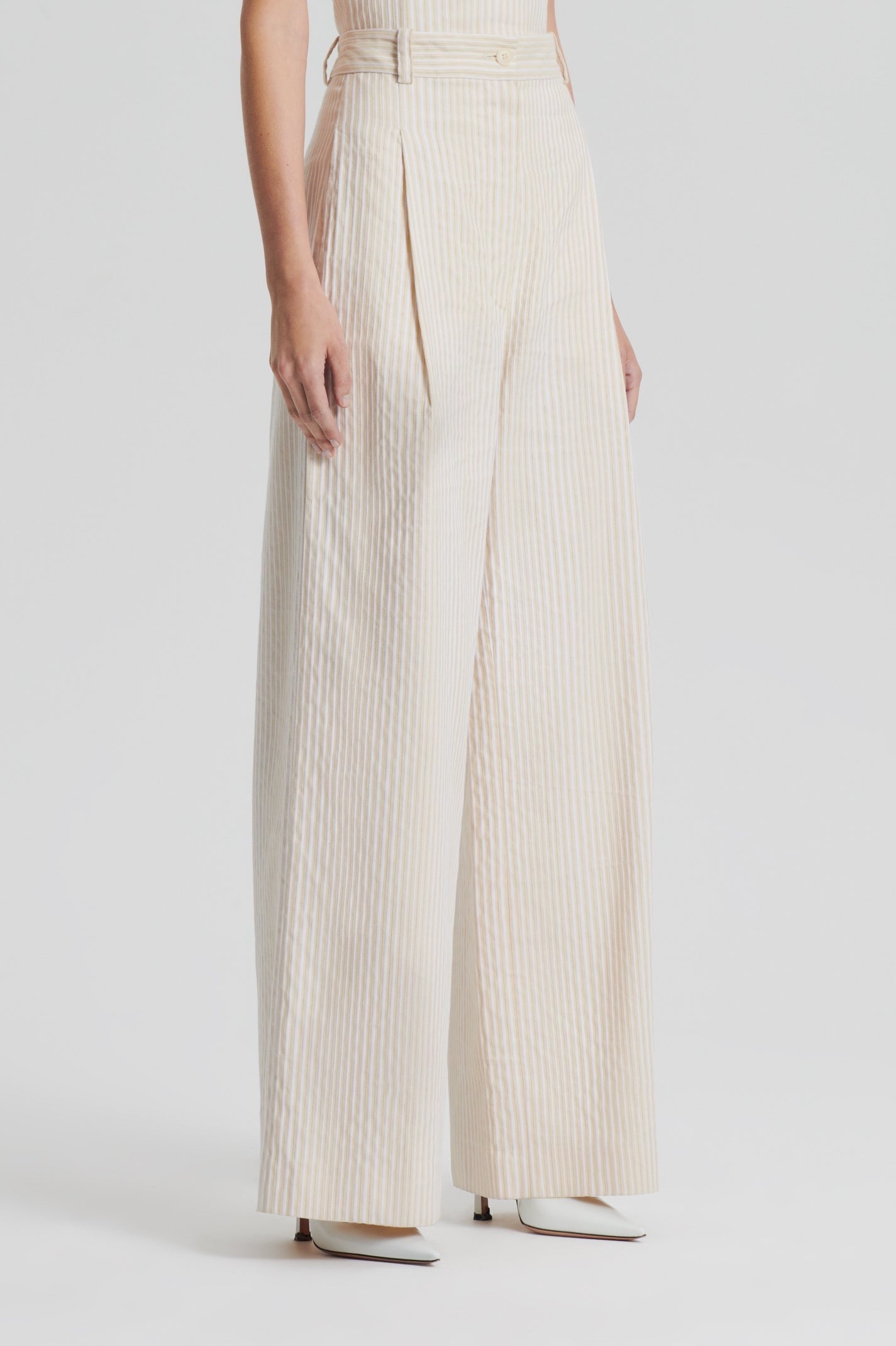Striped Cotton Trouser Cream