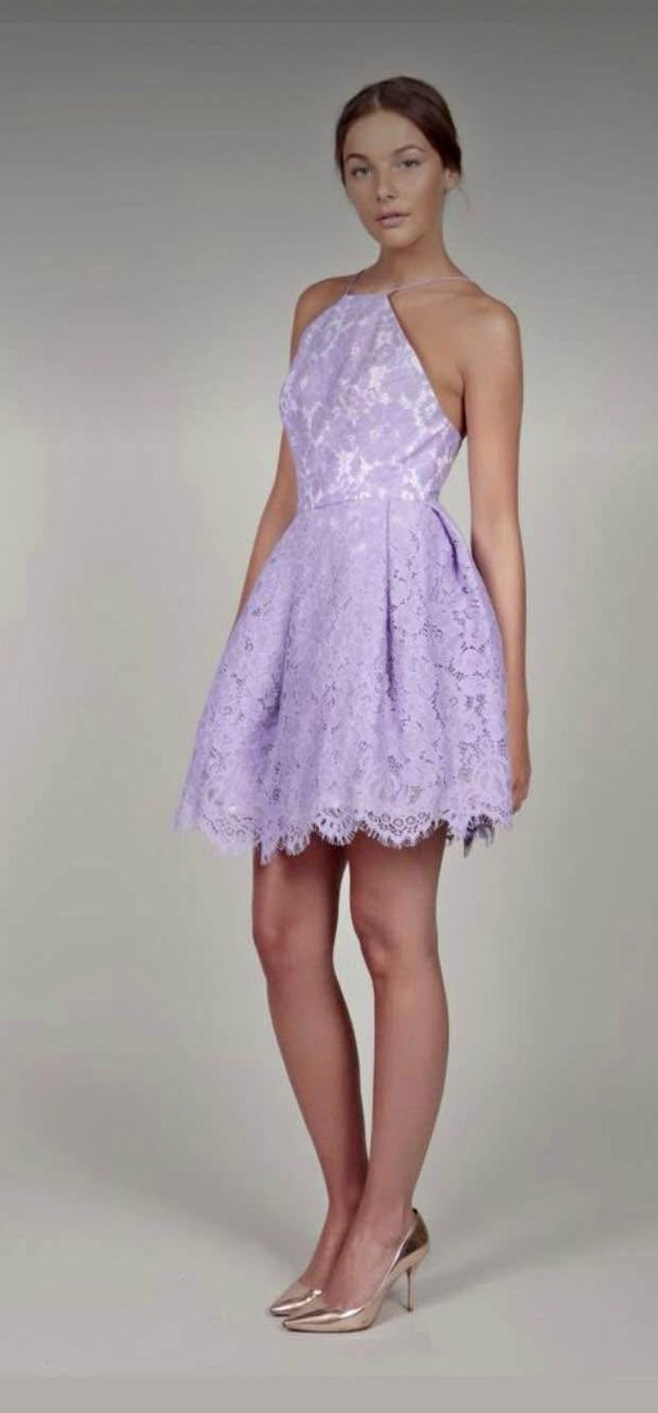 Valentine Halter Lace Teacup Lilac