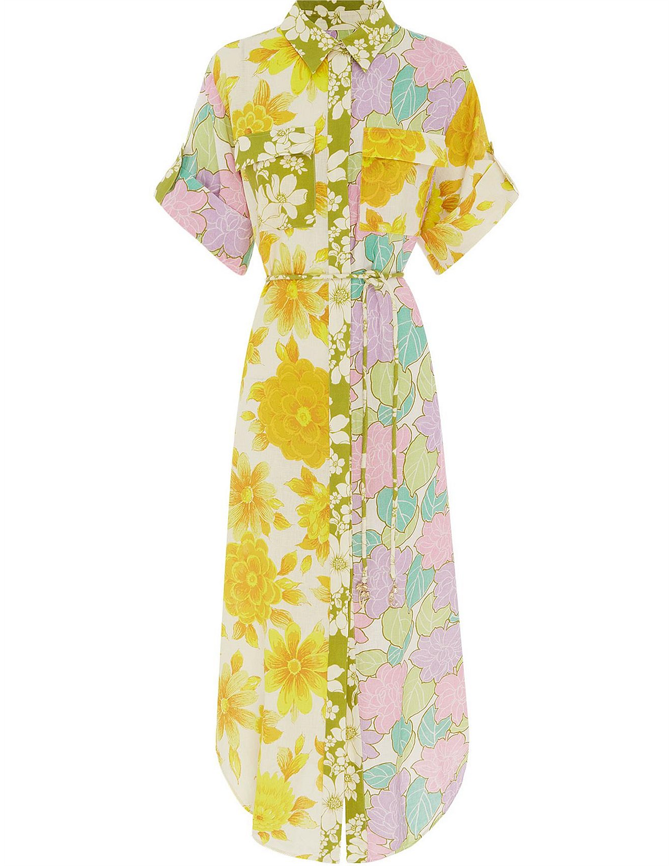 Elora Patchwork Shirt Dress