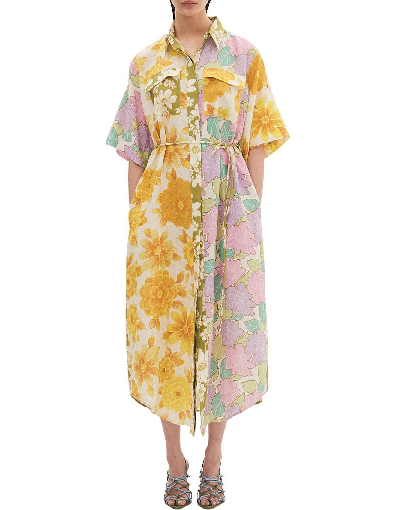 Elora Patchwork Shirt Dress