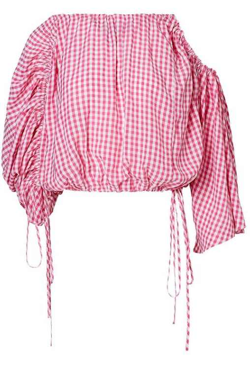 Raspberry Gingham Drawcord Set