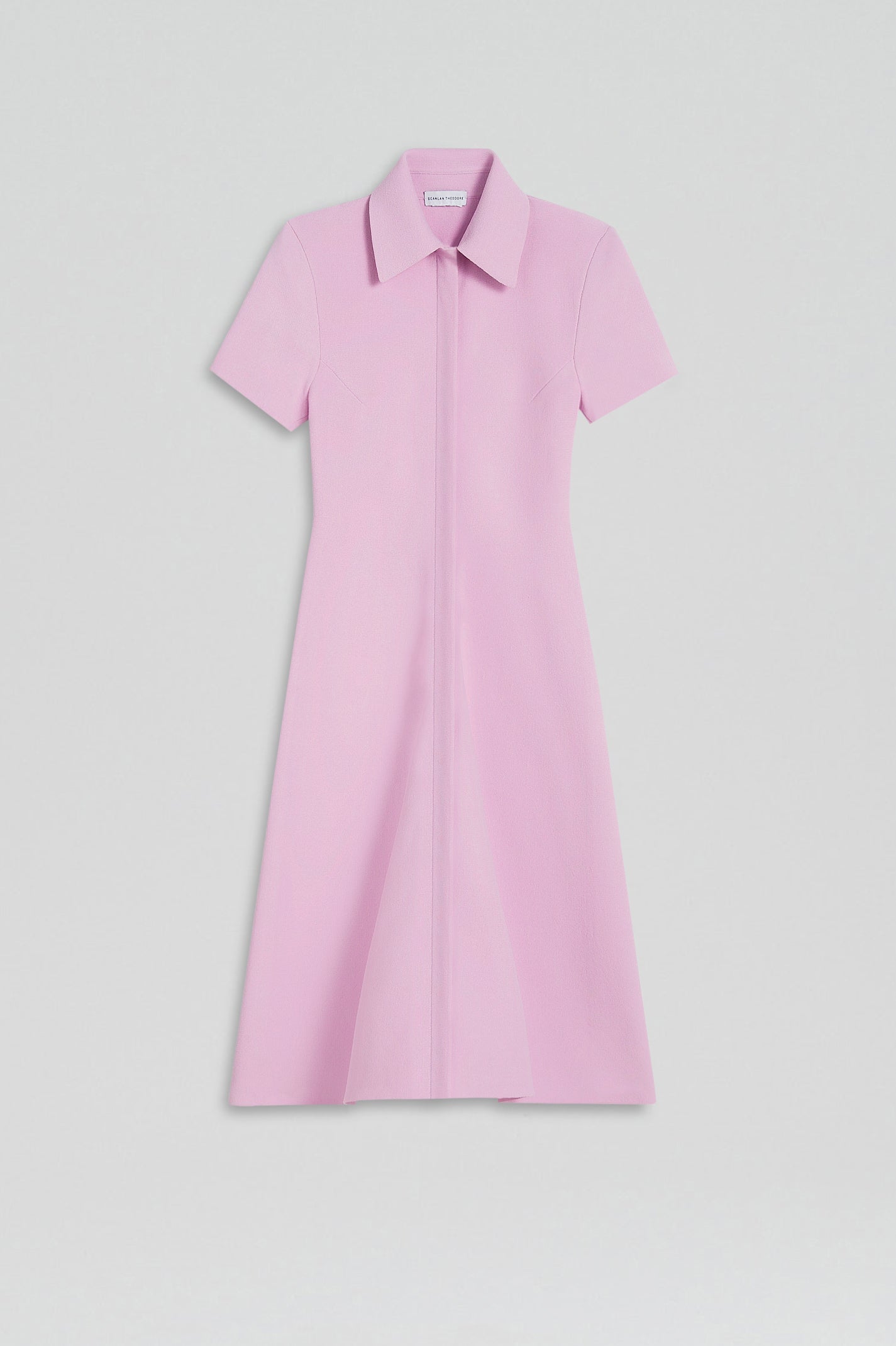 Crepe Knit Zip Dress Light Pink