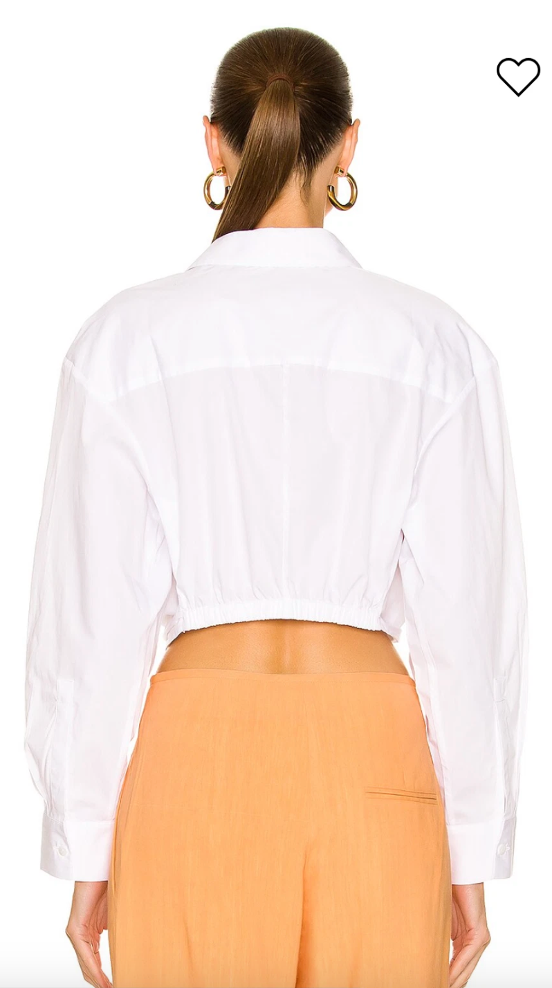 Resin Linked Crop Shirt White