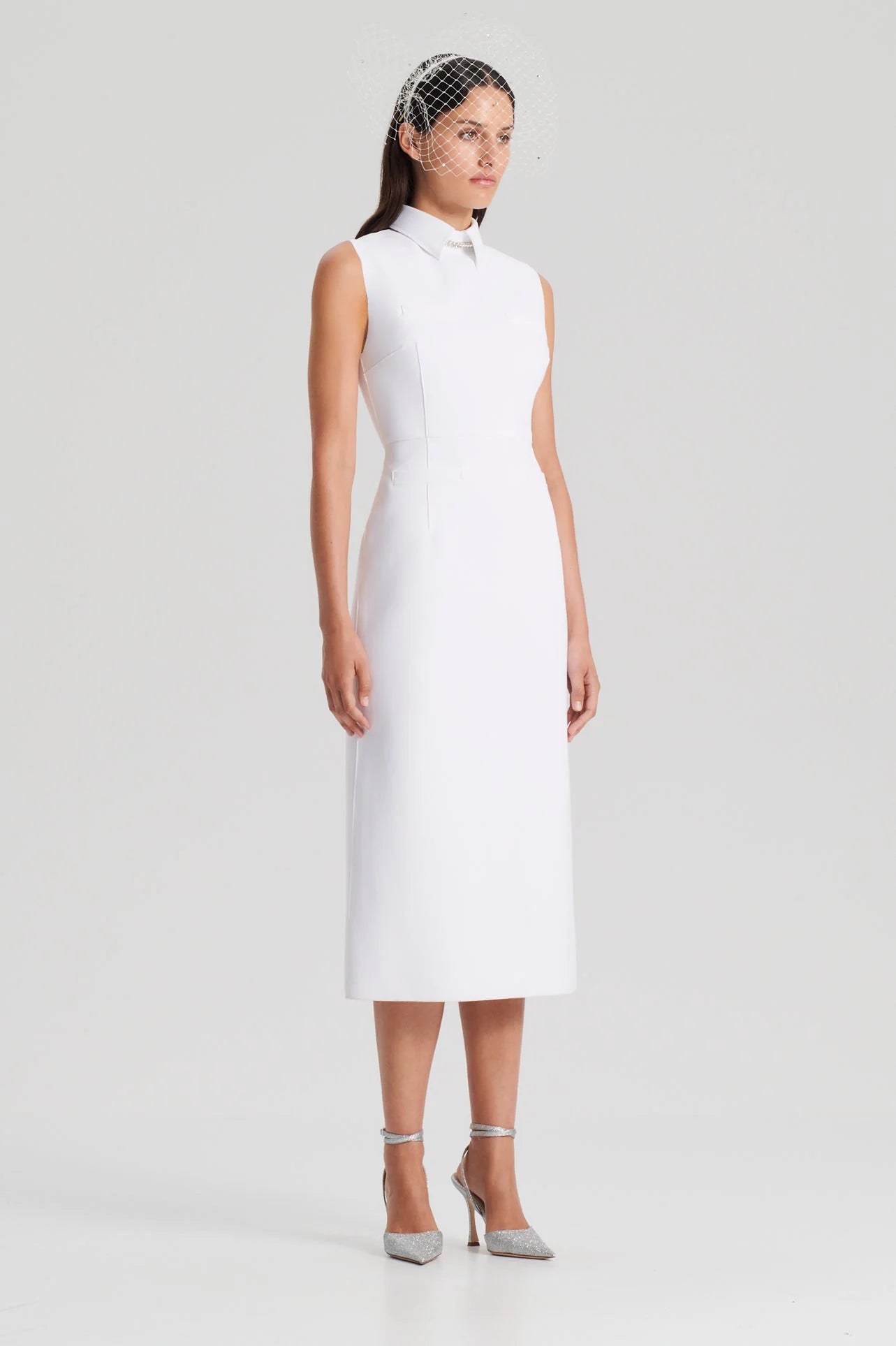 Scuba Pencil Dress - White