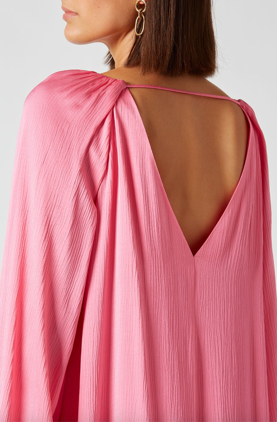 The Textured Satin Trapeze Dress pink