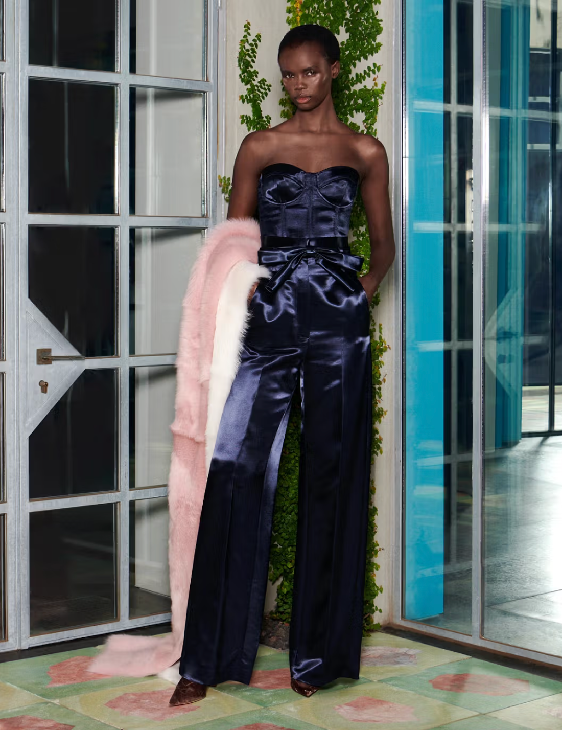 French satin bustier