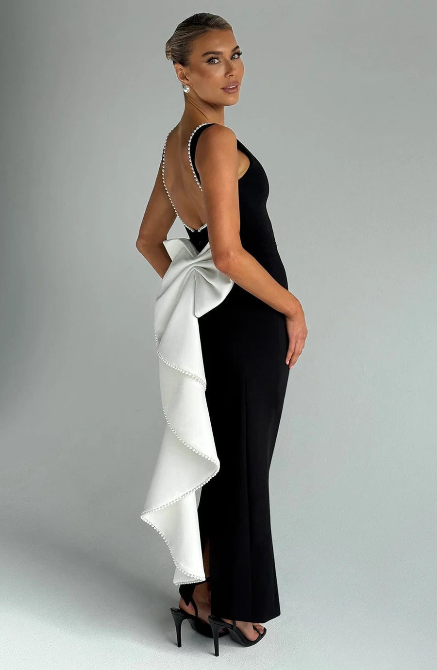 Lana Midaxi Dress Black & White