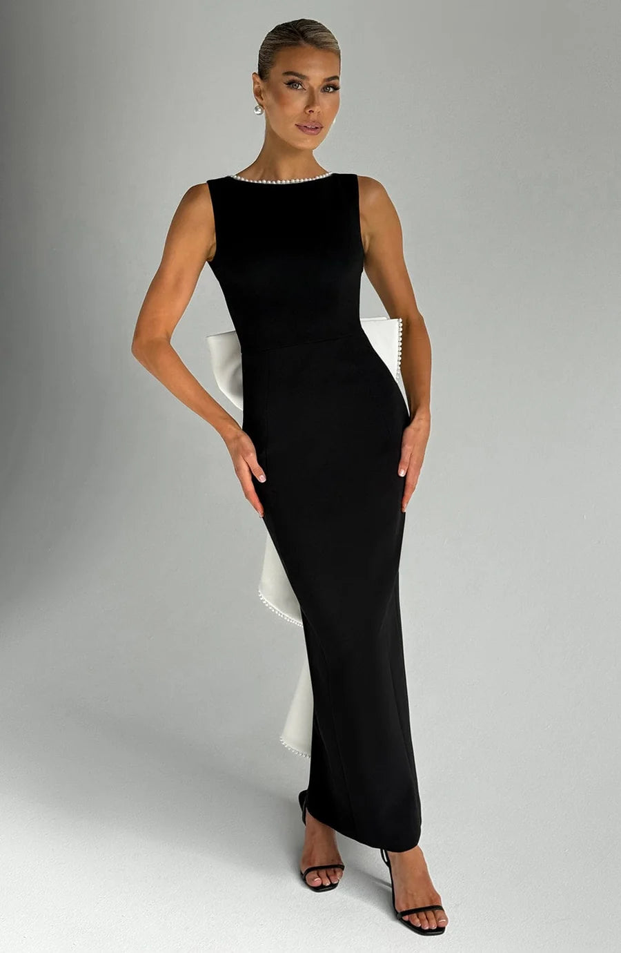Lana Midaxi Dress Black & White